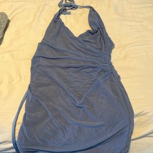 Blue Tie up backless dress